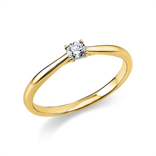 Ring 14 kt GG, 1 Brill. 0,15 ct, TW-si
