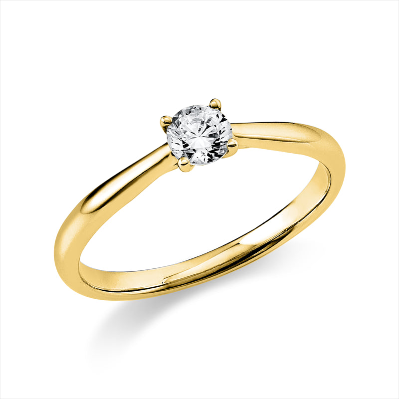 Ring 14 kt GG, 1 Brill. 0,25 ct, TW-si