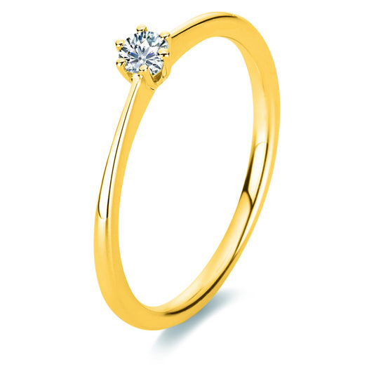 Ring 18 kt GG, 1 Brill. 0,10 ct, TW-si