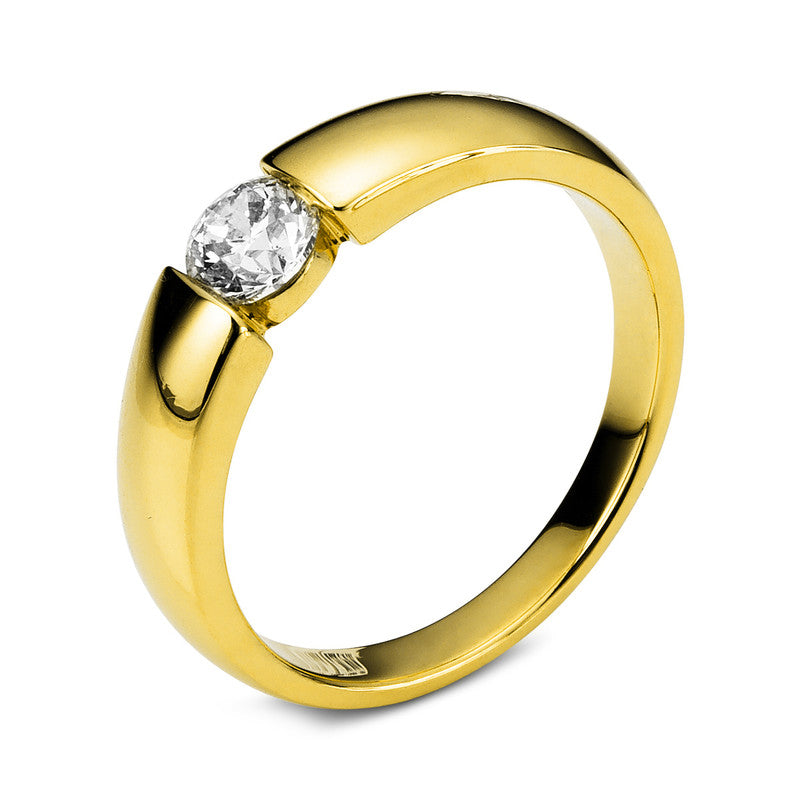 Ring 18 kt GG, 1 Brill. 0,46 ct, TW-si