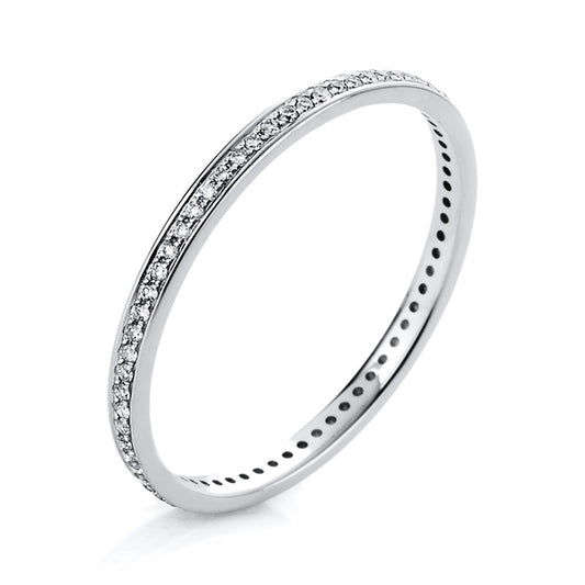 Ring 14 kt WG, 64 Brill. 0,15 ct, TW-si