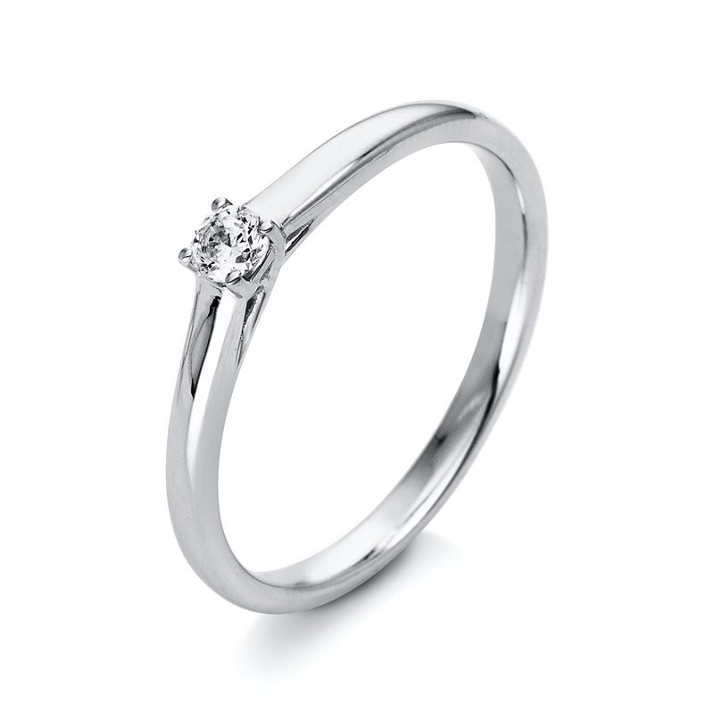 Ring 18 kt WG, 1 Brill. 0,10 ct, TW-si