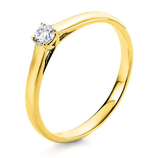 Ring 14 kt GG, 1 Brill. 0,25 ct, TW-si