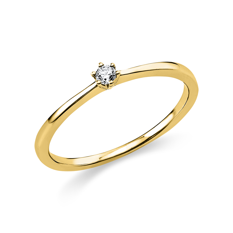 Ring 14 kt GG, 1 Brill. 0,05 ct, TW-si