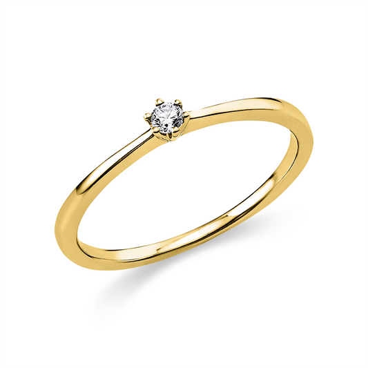 Ring 14 kt GG, 1 Brill. 0,05 ct, TW-si