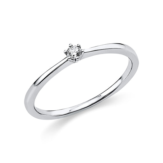 Ring 18 kt WG, 1 Brill. 0,05 ct, TW-si