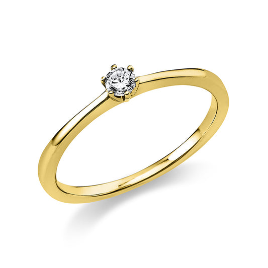 Ring 14 kt GG, 1 Brill. 0,10 ct, TW-si