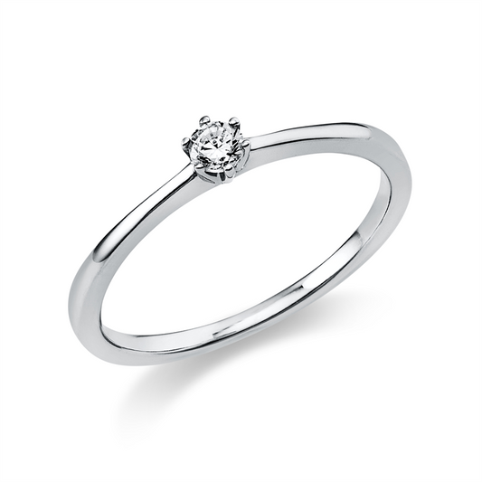 Ring 14 kt WG, 1 Brill. 0,10 ct, TW-si