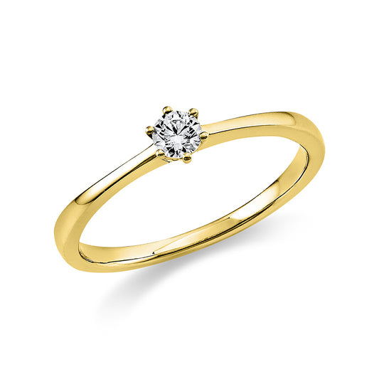 Ring 14 kt GG, 1 Brill. 0,15 ct, TW-si