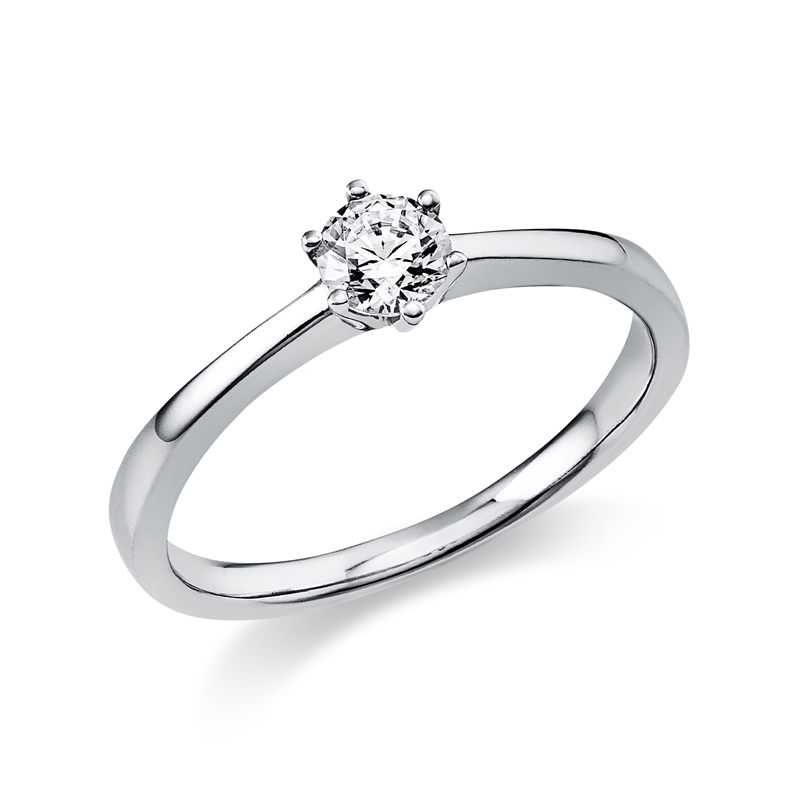 Ring 14 kt WG, GIA6541830032, 1 Brill. 0,30 ct, F-si