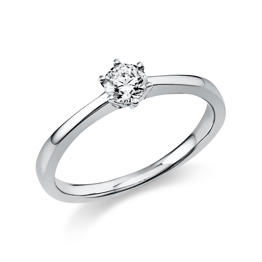 Ring 14 kt WG, GIA6541830032, 1 Brill. 0,30 ct, F-si