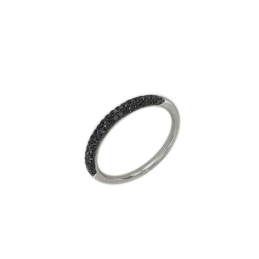 Ring 18 kt WG, schwarz rhodiniert, 61 Brill. 0,46 ct, schwarz