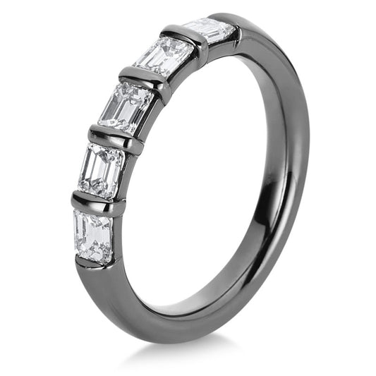 Ring 18 kt WG, schwarz rhodiniert, 5 Sm.schliff 1,26 ct, TW-vsi