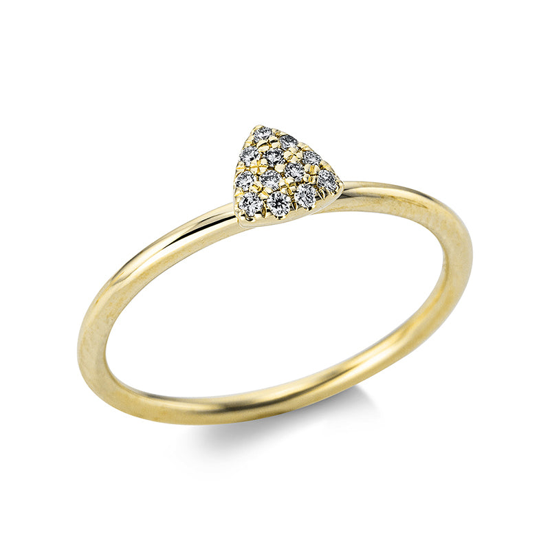 Ring 14 kt GG, 12 Brill. 0,07 ct, TW-si