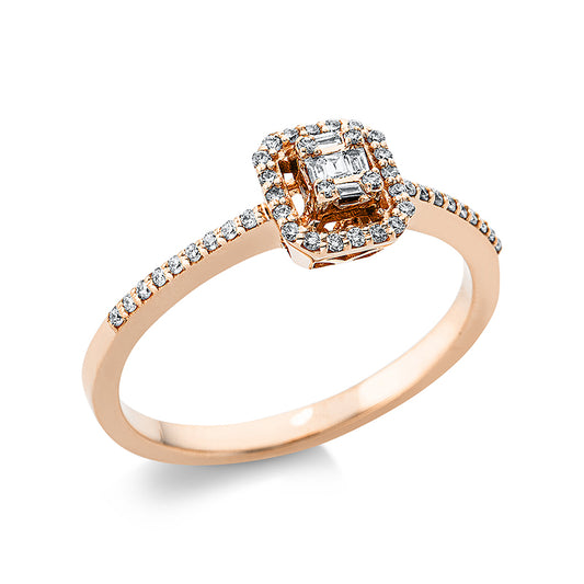 Ring 18 kt RG, 48 Fant-Schl. 0,13 ct, TW-si