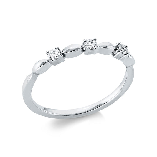 Ring 18 kt WG, 3 Brill. 0,13 ct, TW-vsi