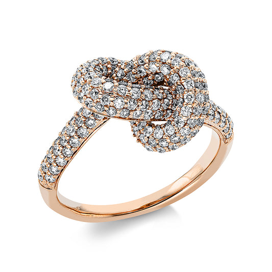 Ring 18 kt RG, 216 Brill. 1,36 ct, TW-si