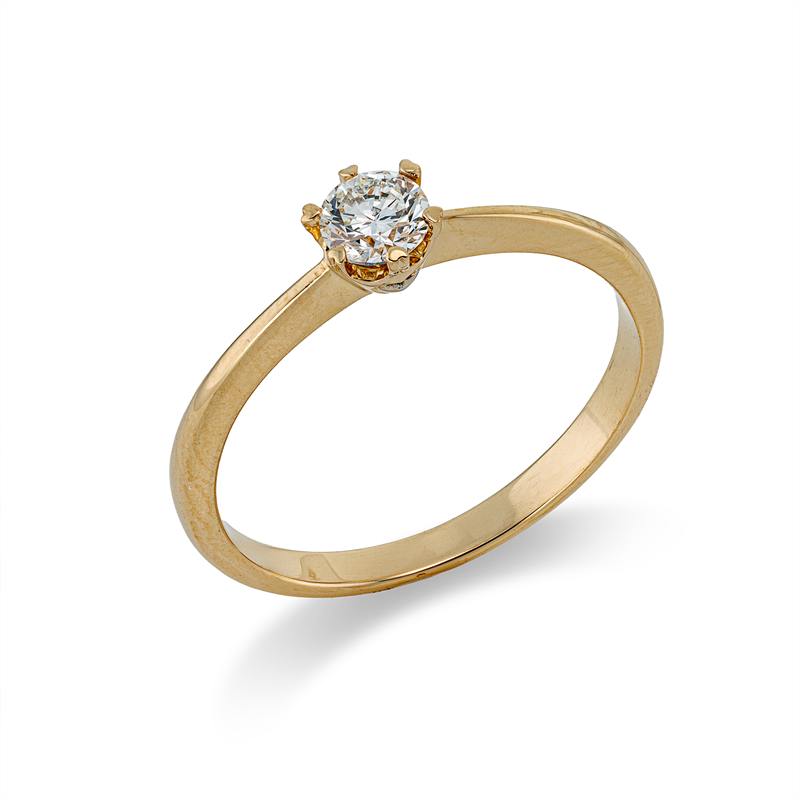 Ring 18 kt GG+WG, 1 Brill. 0,25 ct, TW-si