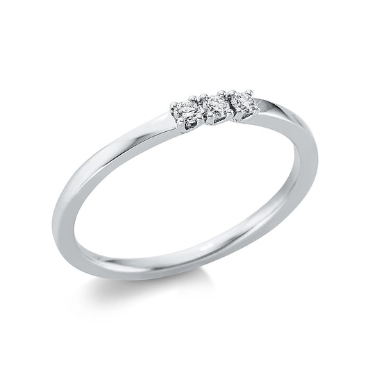Ring 18 kt WG, 3 Brill. 0,09 ct, TW-si