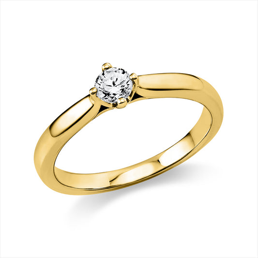 Ring 14 kt GG, 1 Brill. 0,20 ct, TW-si