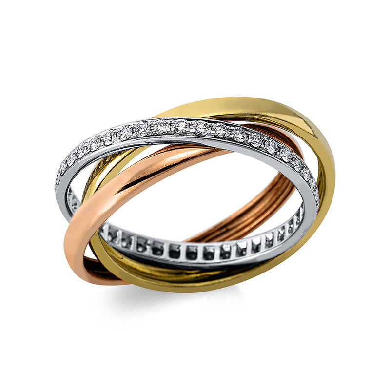 Ring 18 kt WG+GG+RG, 42 Brill. 0,39 ct, TW-vsi