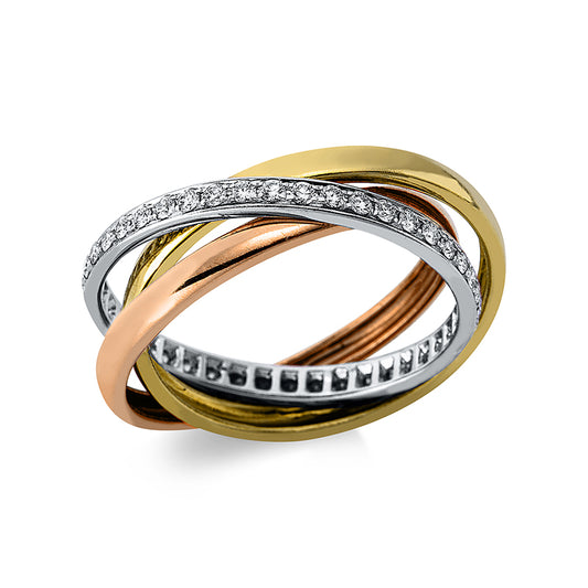 Ring 18 kt WG+GG+RG, 42 Brill. 0,39 ct, TW-vsi