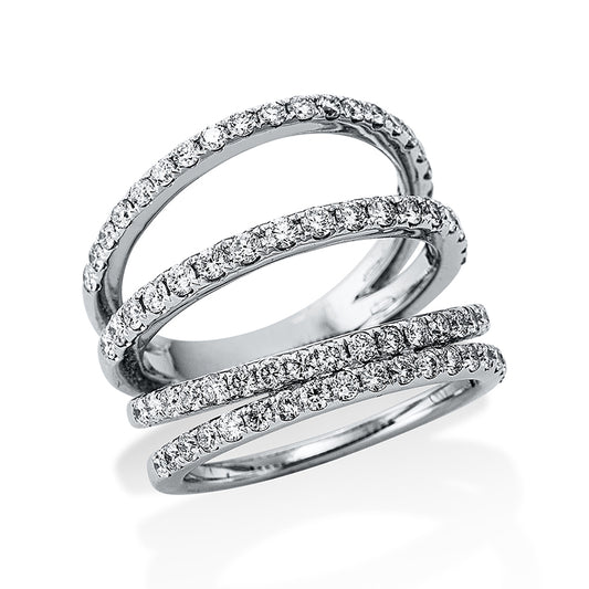 Ring 18 kt WG, 74 Brill. 1,39 ct, TW-si