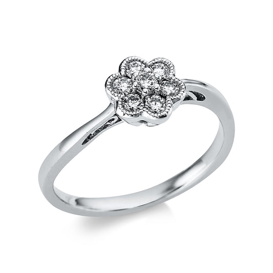 Ring 18 kt WG, 7 Brill. 0,25 ct, TW-si