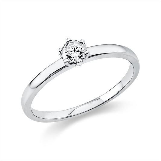 Ring 14 kt WG, 1 Brill. 0,20 ct, TW-si2