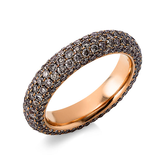 Ring 18 kt RG, 190 Brill. 3,30 ct, braun