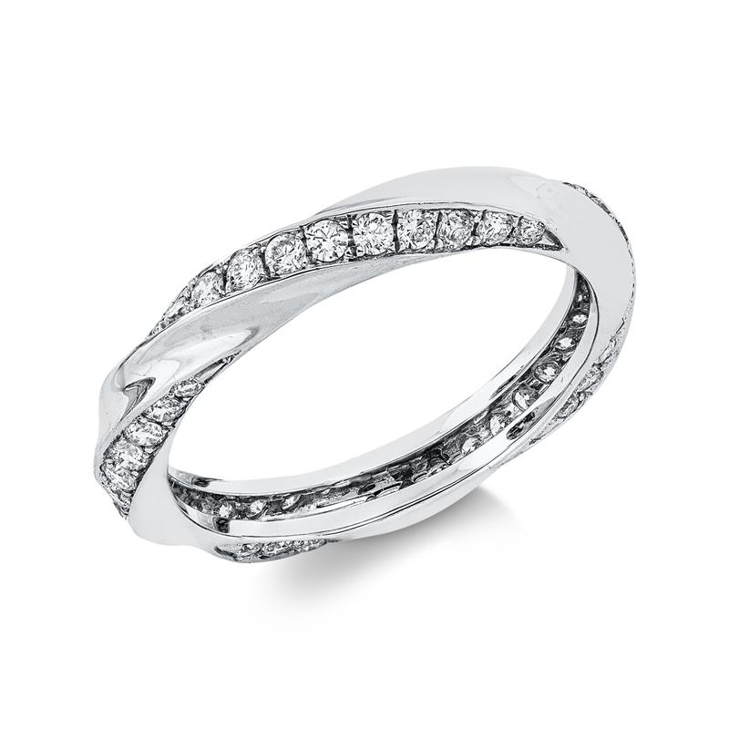 Ring 18 kt WG, 56 Brill. 0,72 ct, TW-vsi