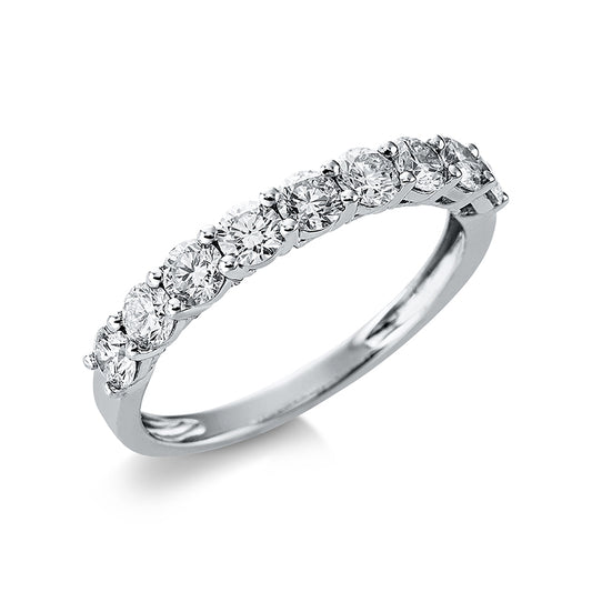 Ring 18 kt WG, 9 Brill. 0,96 ct, W-pi