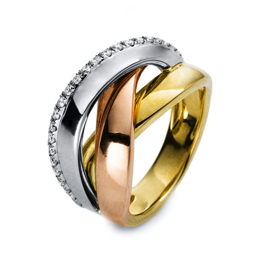 Ring 18 kt WG+GG+RG, 25 Brill. 0,26 ct, TW-vsi/si