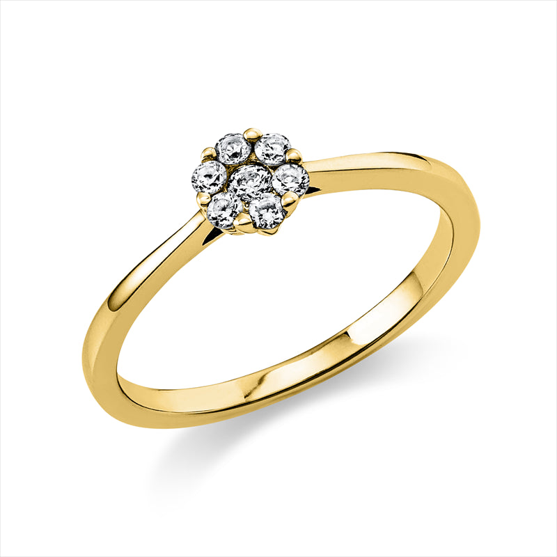 Ring 14 kt GG, 7 Brill. 0,17 ct, TW-si