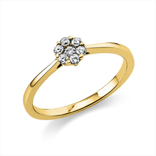 Ring 14 kt GG, 7 Brill. 0,17 ct, TW-si