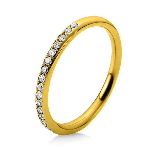 Ring 18 kt GG, 25 Brill. 0,13 ct, TW-si