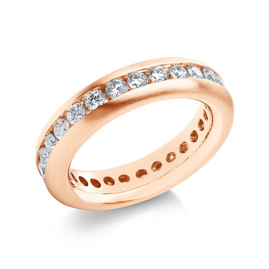 Ring 18 kt RG, mattiert, Brill. 1,55 ct, TW-si