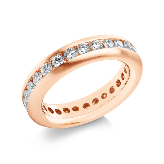 Ring 18 kt RG, mattiert, Brill. 1,55 ct, TW-si
