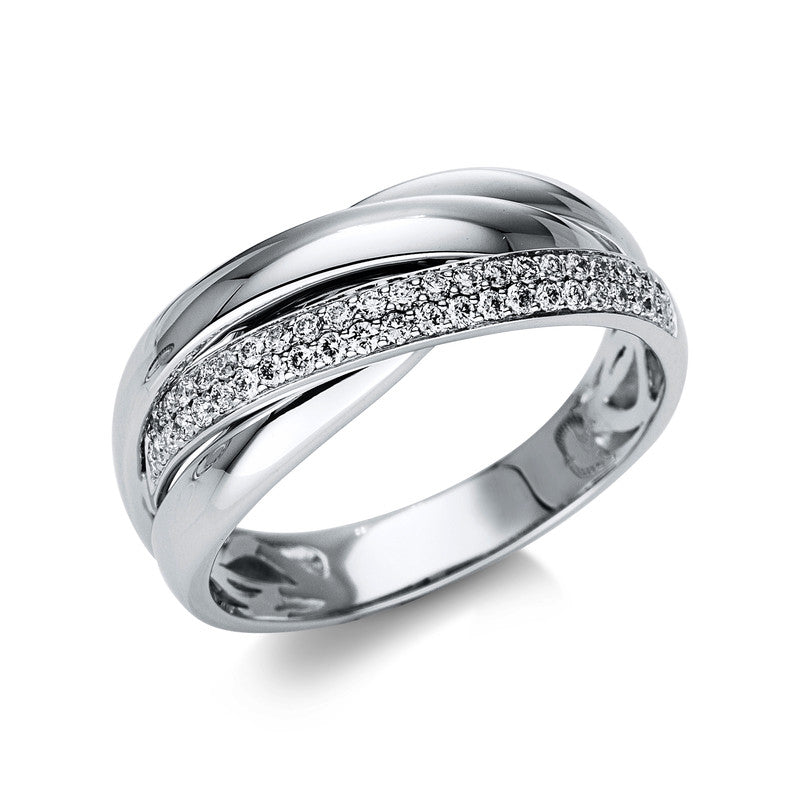 Ring 18 kt WG, 45 Brill. 0,18 ct, TW-si