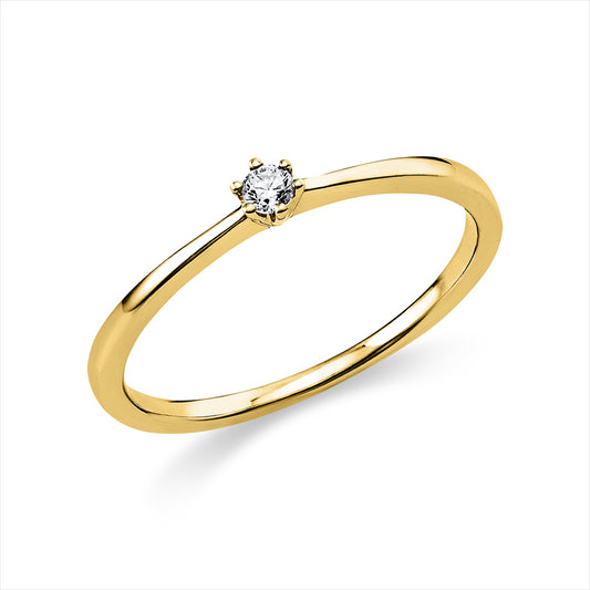 Ring 14 kt GG, 1 Brill. 0,05 ct, D-if