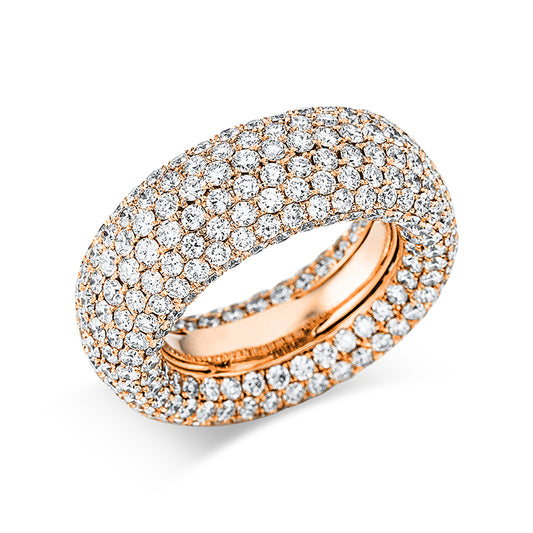 Ring 18 kt RG, 386 Brill. 7,60 ct, TW-vsi