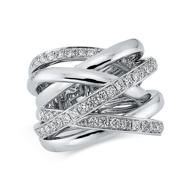 Ring 18 kt WG, 59 Brill. 1,25 ct, TW-si