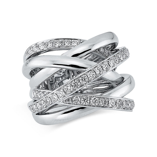 Ring 18 kt WG, 59 Brill. 1,25 ct, TW-si