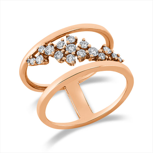 Ring 18 kt RG, 17 Brill. 0,36 ct, TW-si