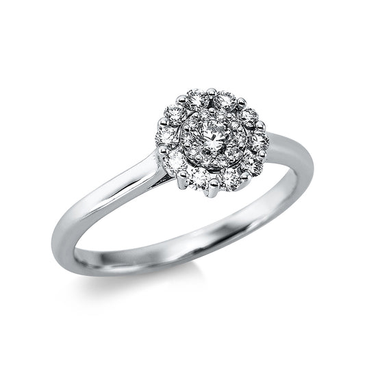 Ring 18 kt WG, 10 Brill. 0,04 ct, TW-si, 10 Brill. 0,18 ct, TW-si, 1 Brill. 0,08 ct, TW-si