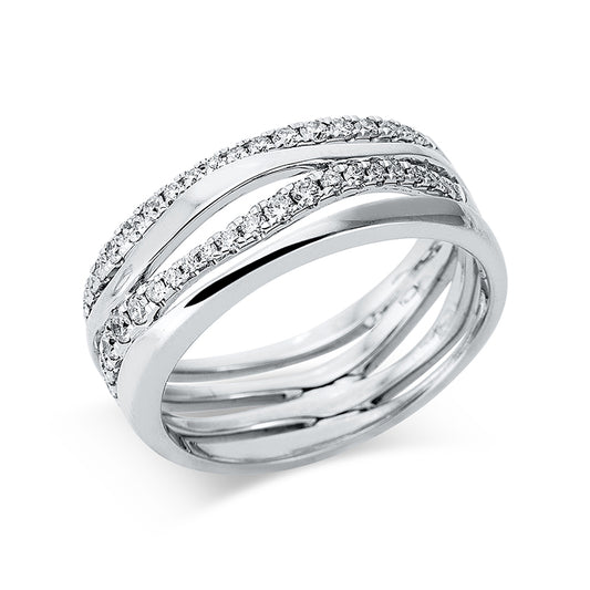 Ring 18 kt WG, 51 Brill. 0,41 ct, TW-si