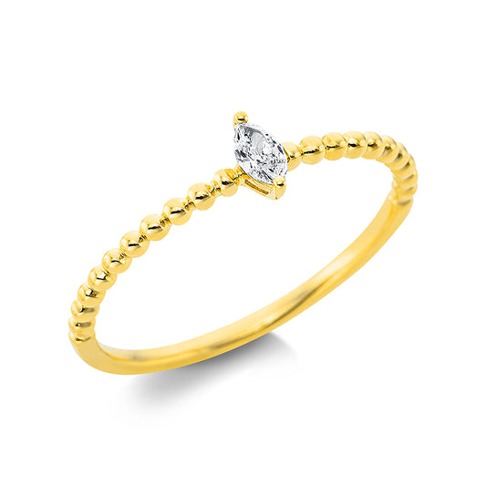 Ring 18 kt GG, 1 Nav. 0,08 ct, TW-vsi