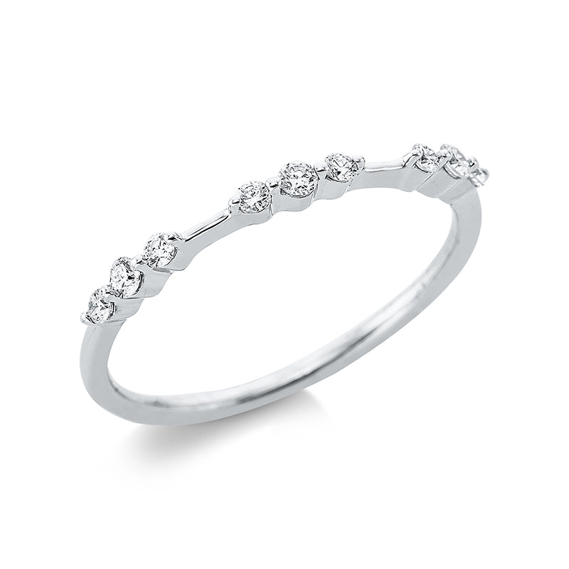 Ring 18 kt WG, 9 Brill. 0,16 ct, TW-si