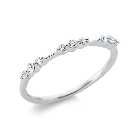 Ring 18 kt WG, 9 Brill. 0,16 ct, TW-si