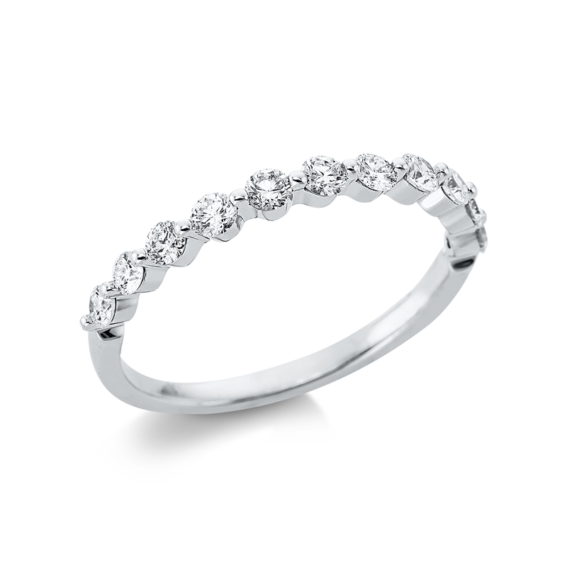 Ring 18 kt WG, 11 Brill. 0,45 ct, TW-pi